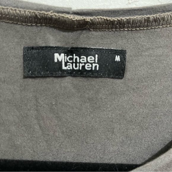 Anthropologie Michael Lauren Gray Stretch Knit Short Sleeve Shift Dress … - Picture 10 of 11